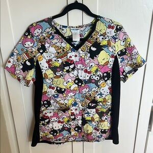 Sanrio Character Print Scrub Top